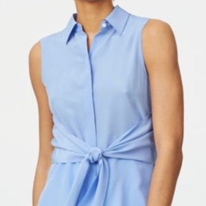 Club Monaco 'Terek' Blue Sleeveless Silk Top Sz S